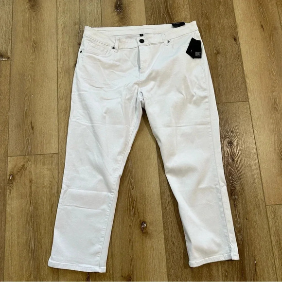 Kut from the Kloth Women’s White Mid-Rise Denim Crop Skinny Jeans Size 16 NWT - Picture 2 of 8